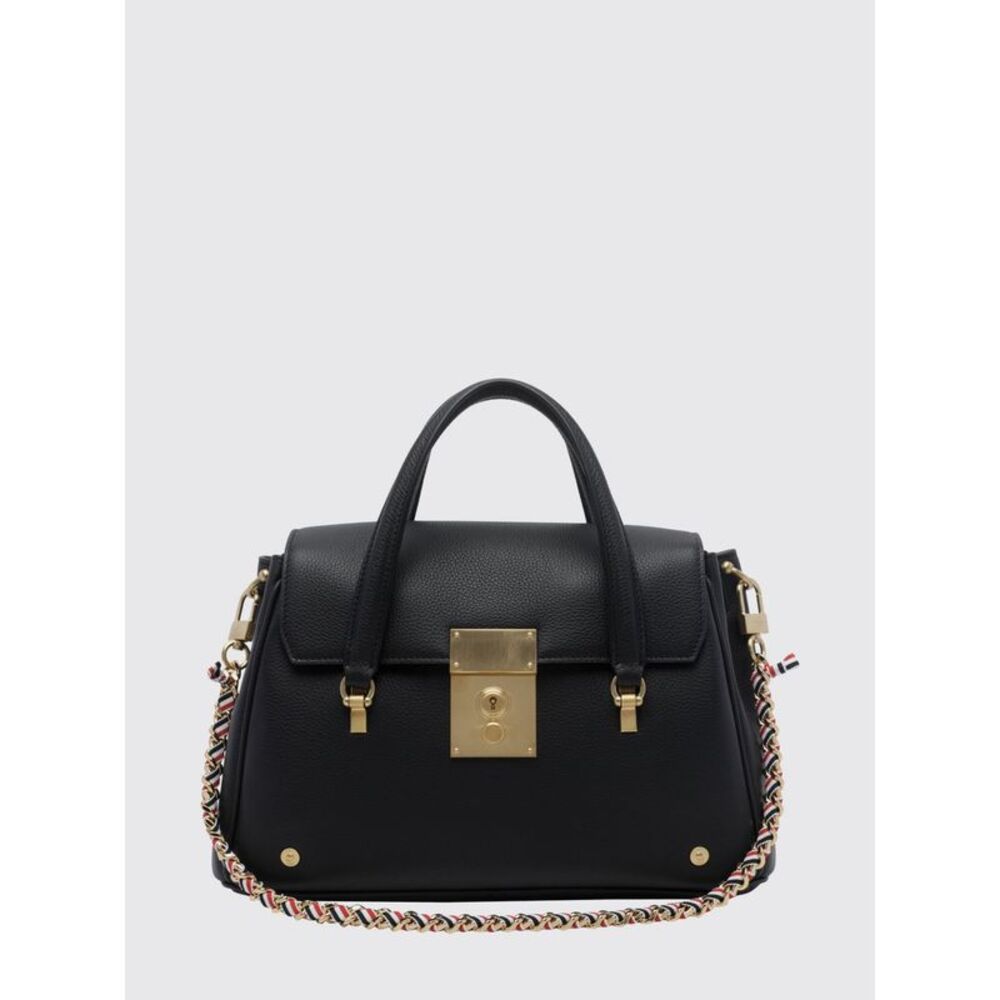 Thom Browne Bolton Grained Calf Leather Handbag With Shoulder Strap